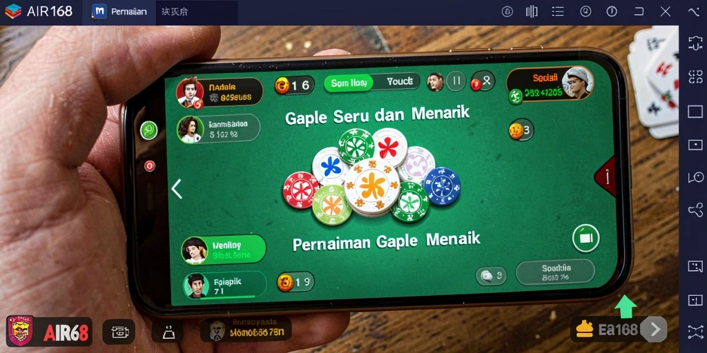 Tampilan utama gameplay Gaple yang seru dan interaktif.