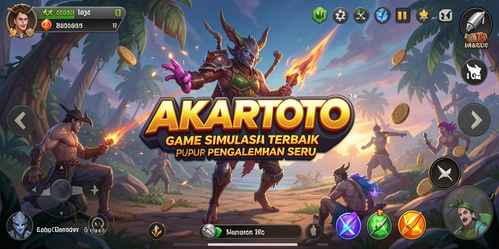 Tampilan gameplay AKARTOTO yang menakjubkan dan interaktif.