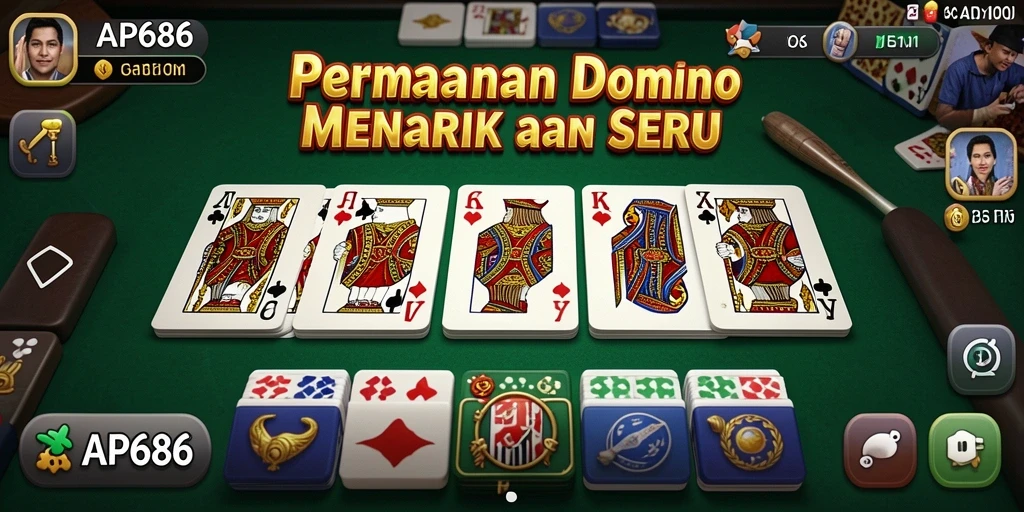 Tampilan gameplay seru dari AP686 yang menampilkan Domino klasik.