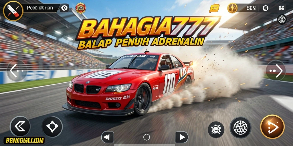 Tampilan gameplay balap yang mendebarkan dari BAHAGIA777.