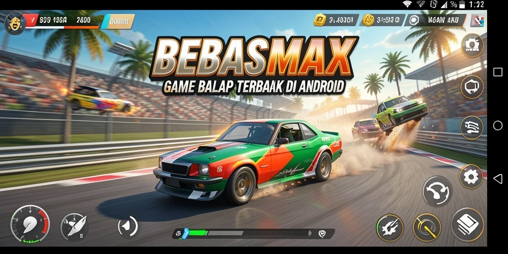 Screenshot BEBASMAX menampilkan pengalaman gameplay Racing yang mendebarkan.