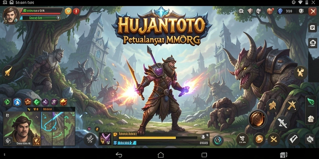 Gameplay seru di HUJANTOTO menunjukkan pertarungan epik dan interaksi sosial.