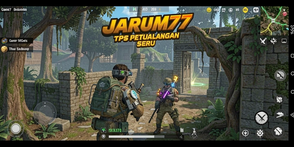 Tampilan gameplay seru JARUM77 dengan aksi tembak-menembak yang mendebarkan.
