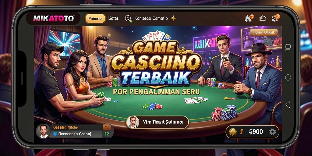 Screenshot gameplay MIKATOTO menampilkan dealer langsung dan suasana kasino yang mendebarkan.