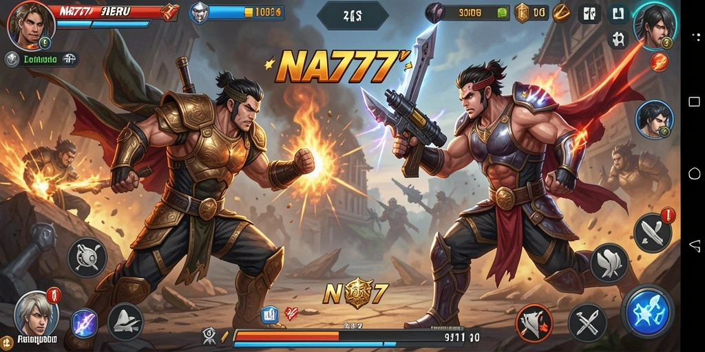Tampilan gameplay seru dan intens dalam NA777, aksi pertarungan yang memikat.