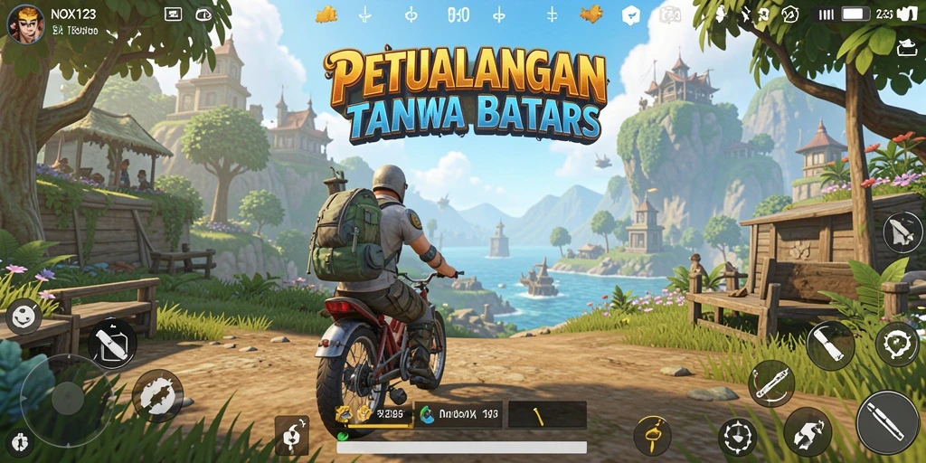 Screenshot gameplay NOX123 menampilkan eksplorasi dunia terbuka yang menakjubkan.