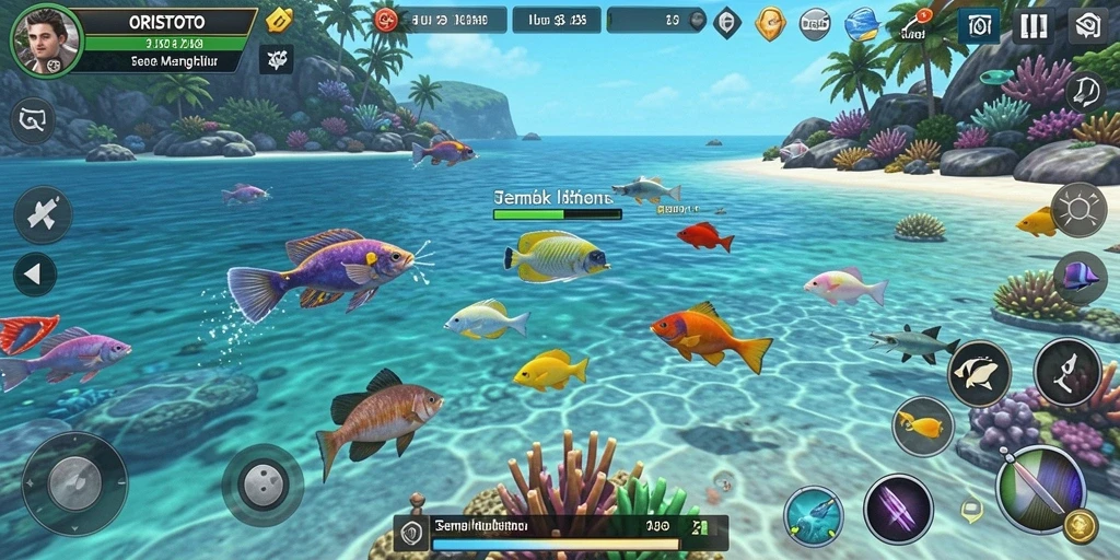 Tampilan gameplay menembak ikan di ORISTOTO yang mengasyikkan.