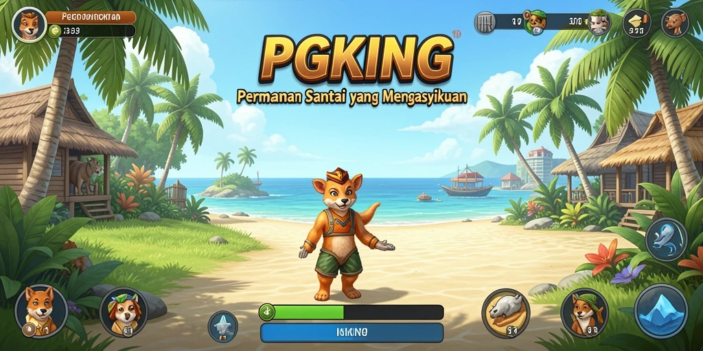 Tampilan gameplay PGKING yang ceria dan menghibur.