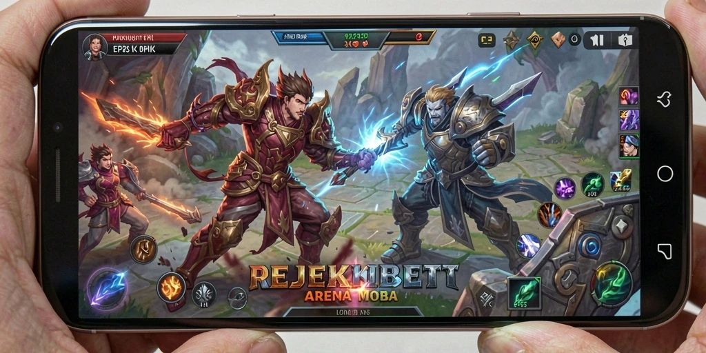 Screenshot gameplay seru di REJEKIBET dengan aksi MOBA yang mendebarkan.