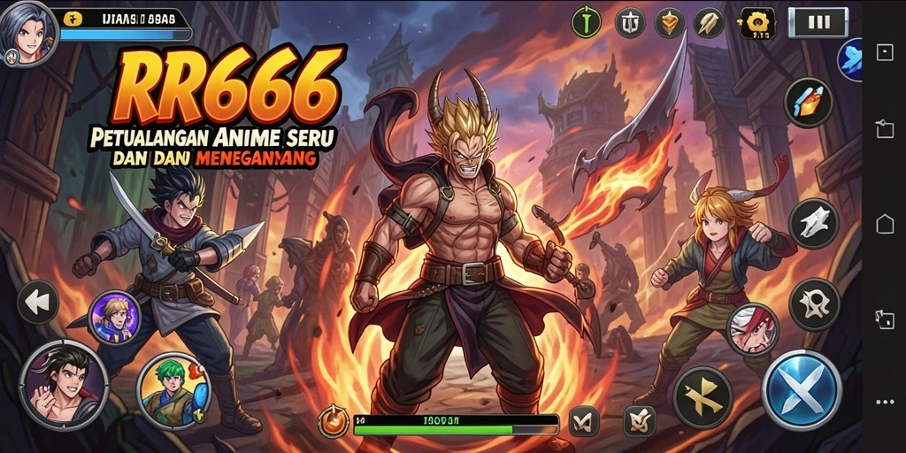Tampilan menakjubkan dari gameplay RR666 dengan karakter anime.