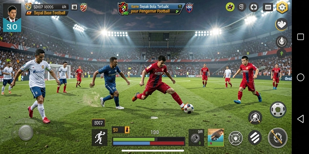 Tampilan gameplay <strong>SD107</strong> yang penuh aksi di lapangan sepak bola.