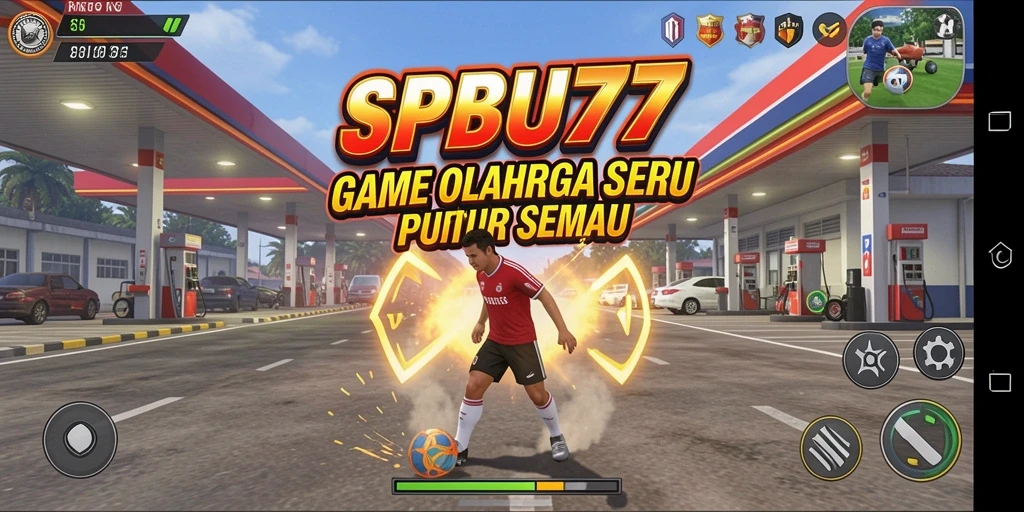 Tampilan utama SPBU77 menampilkan aksi seru olahraga yang mendebarkan.