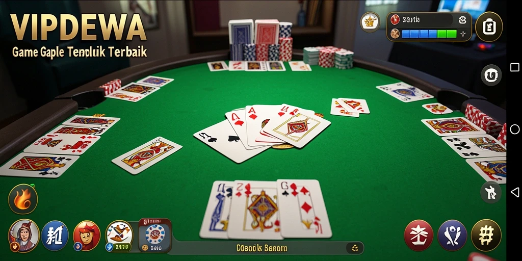 Tampilan gameplay Gaple yang seru di VIPDEWA dengan pemain berkompetisi.