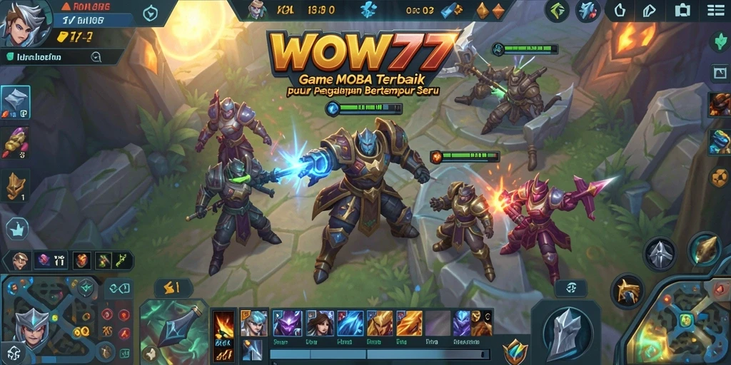 Tangkapan layar gameplay WOW77 yang menampilkan pertarungan epik.